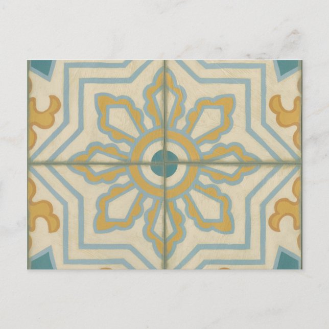 Carte Postale Motif de carreaux décoratifs de l'ancien monde (Devant)