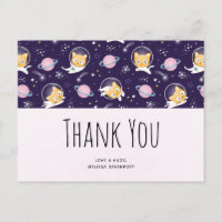 Motif de chats astronautes mignons Merci