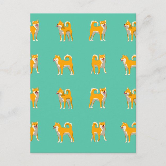 Carte Postale Motif de chien Shiba Inu (Devant)