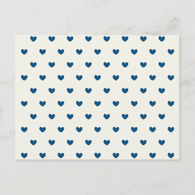 Carte Postale Motif de Coeurs Bleus (Devant)