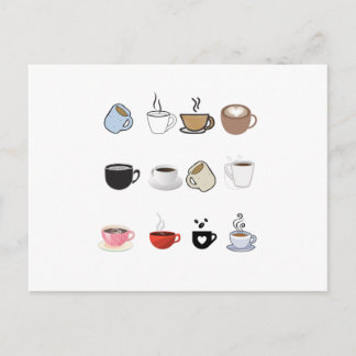 Carte Postale Motif de conception de cafés Mugs
