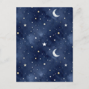 Carte Postale Motif de constellations lunaires de nuit étoilée