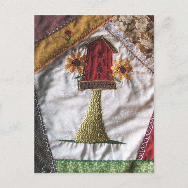 Carte Postale Motif de courtepointe fou (Devant)