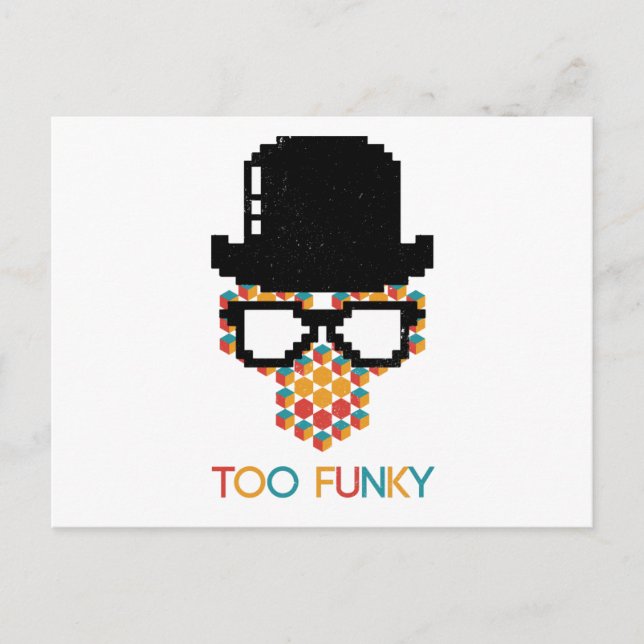 Carte Postale Motif de cube de singe funky isométrique (Devant)