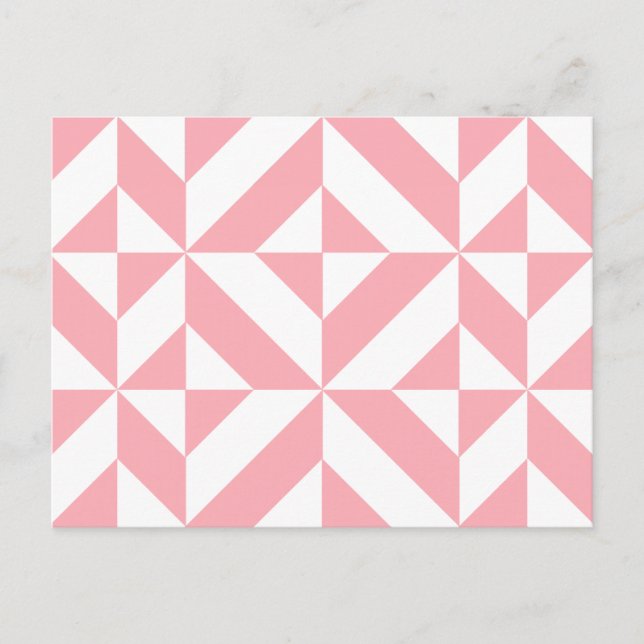 Carte Postale Motif de cube géométrique Melon rose (Devant)