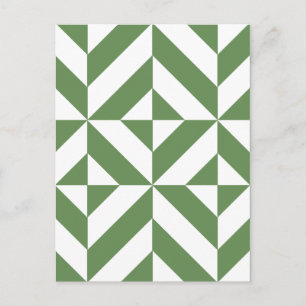 Carte Postale Motif de cube vert laiton foncé