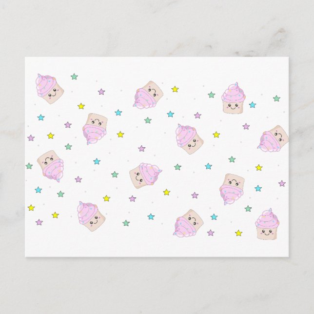 Carte Postale Motif de cupcake (Devant)