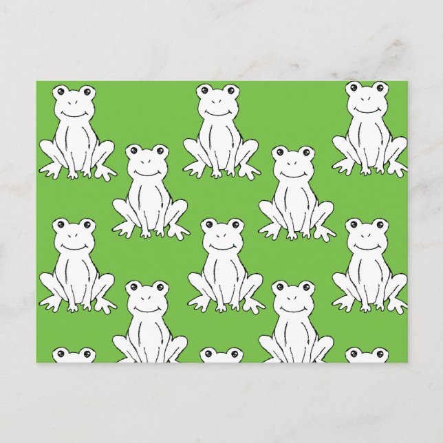 Carte Postale Motif de  de grenouille Motif vert mou (Devant)