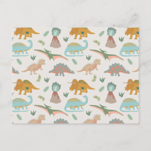 Carte Postale Motif de dinosaure bohème dessiné à la main pour e