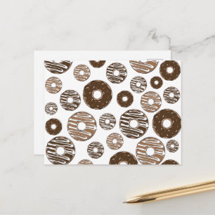 Carte Postale Motif de Donuts, Donuts au Chocolat, Donuts Carame