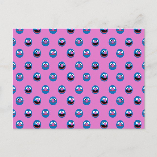 Carte Postale Motif de face de Grover rose (Devant)