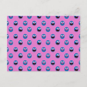 Carte Postale Motif de face de Grover rose