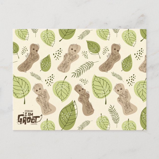 Carte Postale Motif de feuillage Groot (Devant)