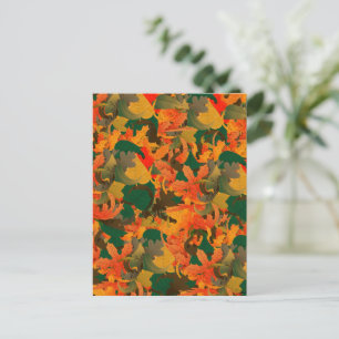 Carte Postale Motif de feuilles tombantes pour l'automne