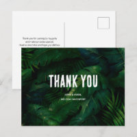 Motif de feuilles tropicales vert foncé Merci