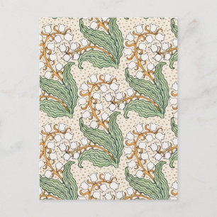 Carte Postale Motif de fleur de muguet Art nouveau LRG