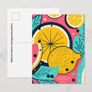 Carte Postale Motif de fond abstrait de citron