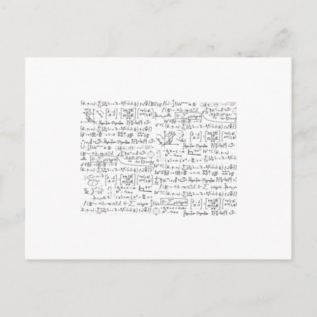 Carte Postale Motif de formules mathématiques (Devant)