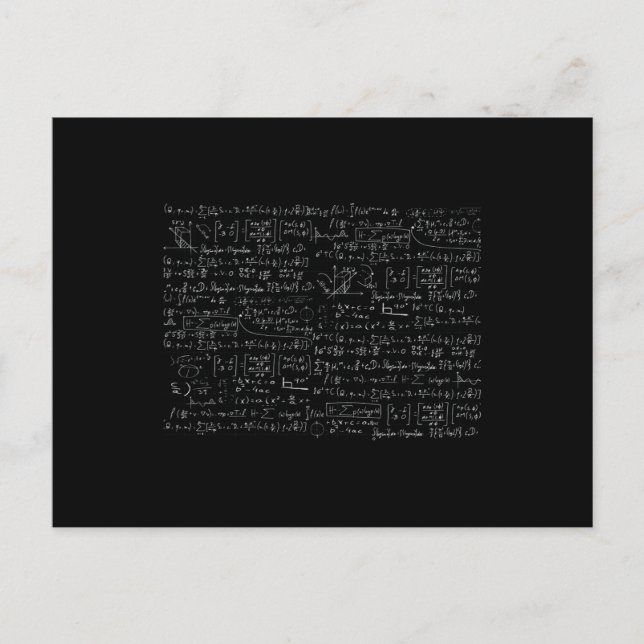 Carte Postale Motif de formules mathématiques (Devant)