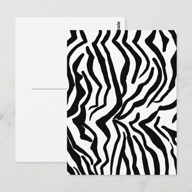 Carte Postale Motif de fourrure noir et blanc Zebra (Devant / Derrière)