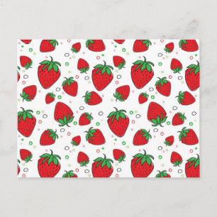 Carte Postale Motif de fraises