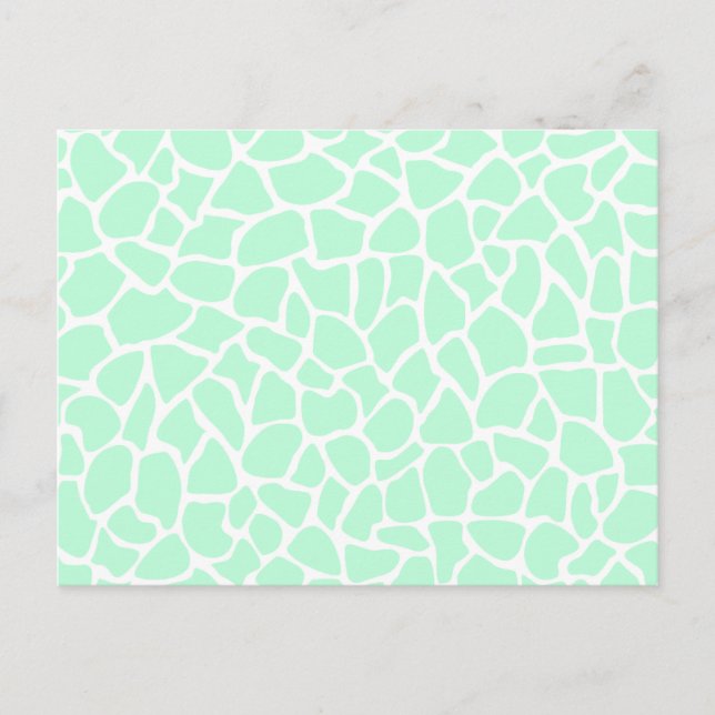 Carte Postale Motif de Giraffe Poster de animal Vert Mint Pastel (Devant)
