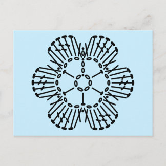 Carte Postale Motif de graphique de Crochet de fleurs - Arrière