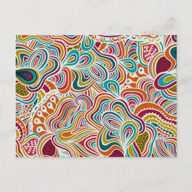 Carte Postale Motif de gribouillage (Devant)