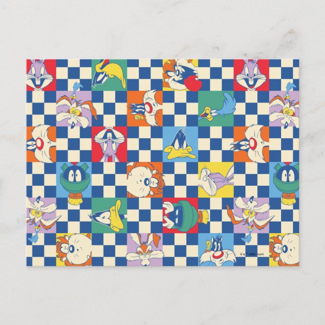Carte Postale Motif de jeton couleur LOONEY TUNES™ Checker (Devant)