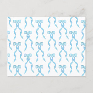 Carte Postale Motif de la Bow Bleue Aquarelle