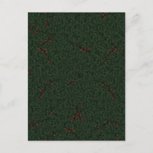 Carte Postale Motif de Noël Aiguilles de pin et baies rouges