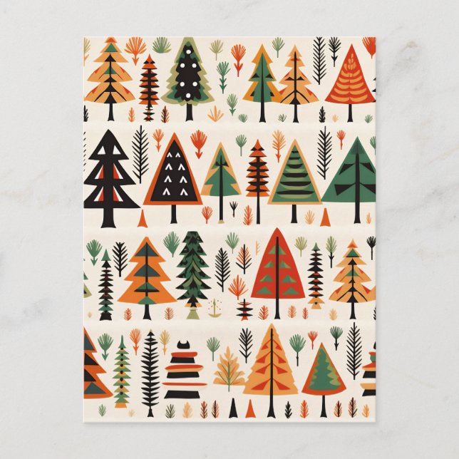 Carte Postale Motif de Noël d'art populaire scandinave (Devant)