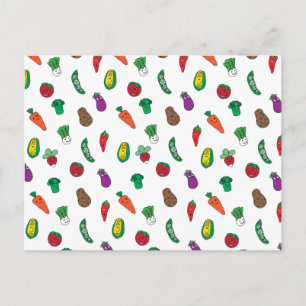 Carte Postale Motif de nourriture végétale mignonne