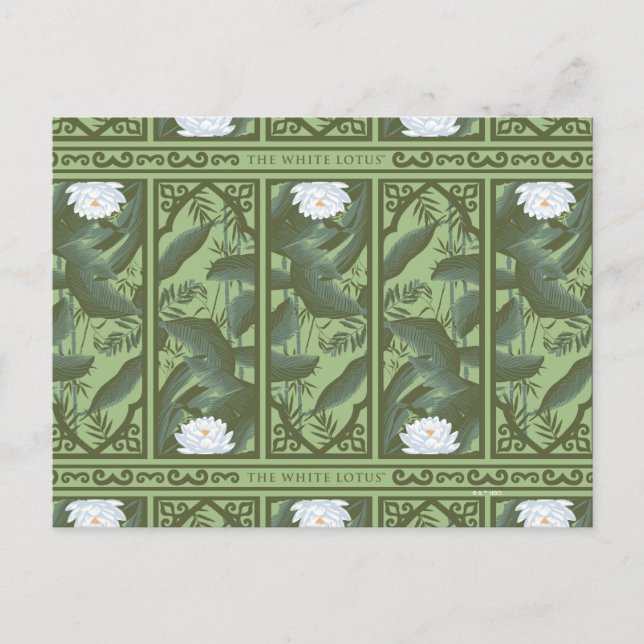 Carte Postale Motif de panneau botanique Lotus - Le Lotus Blanc (Devant)