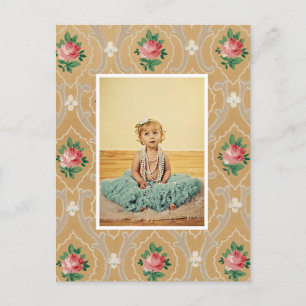 Carte Postale Motif de papier peint vintage mode cadre photo