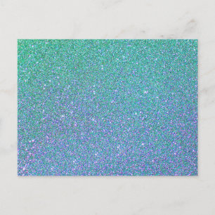 Carte Postale Motif de Parties scintillant Turquoise bleu vert t