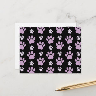 Carte Postale Motif de pattes, pattes de lilas, pattes de chien,