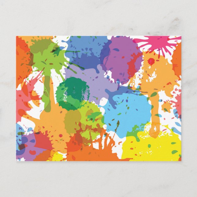 Carte Postale Motif de peinture Rainbow (Devant)