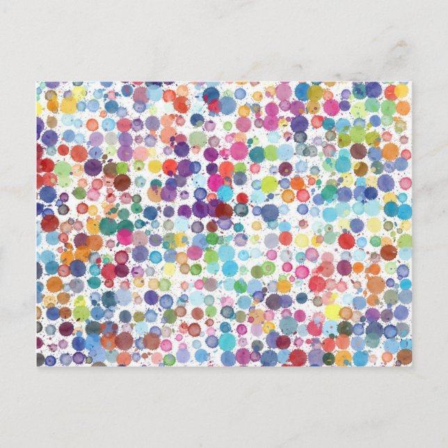Carte Postale Motif de point de projection de l'aquarelle (Devant)