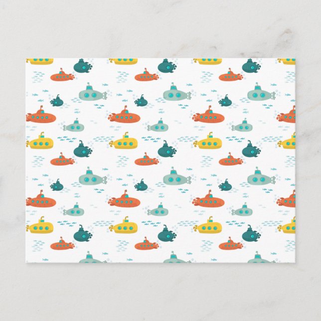 Carte Postale Motif de poisson de mer profond sous-marin mignon (Devant)