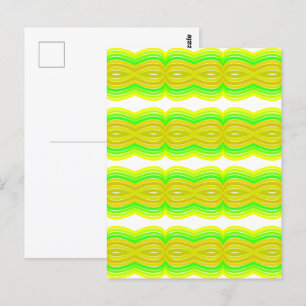 Carte Postale Motif de ruban en huit de couleur verte et jaune
