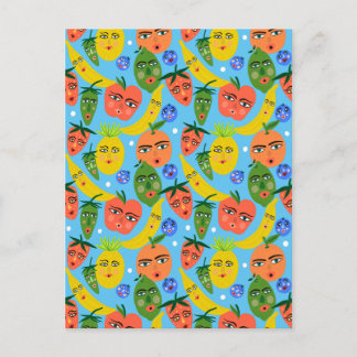 Carte Postale Motif de salade de fruits drôle et fantaisiste Ble