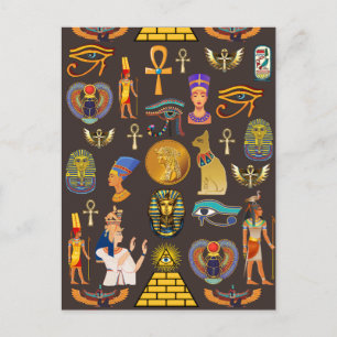 Carte Postale Motif de symbole hiéroglyphique égyptien antique
