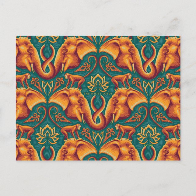 Carte Postale Motif de tapisserie Safari Exotique - The White Lo (Devant)