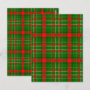 Carte Postale Motif de tartan à carreaux de Noël vert 
