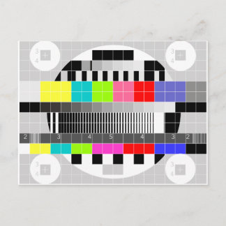 Carte Postale Motif de test de signal multicolore TV rétroviseur