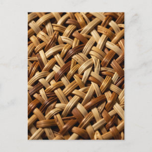 Carte Postale Motif de texture de tressage en osier de rotin nat