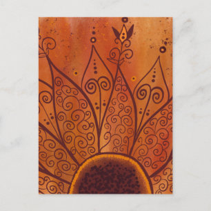 Carte Postale Motif de tournesol Abstrait