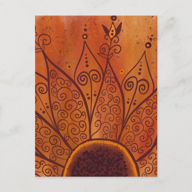 Carte Postale Motif de tournesol Abstrait (Devant)