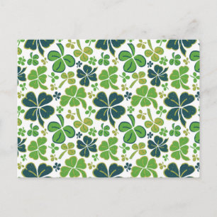 Carte Postale Motif de trèfle vert Shamrock St. Patrick's Day Po